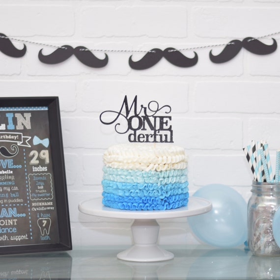 Mr Onederful Cake Topper Little Man Cake Topper First Etsy