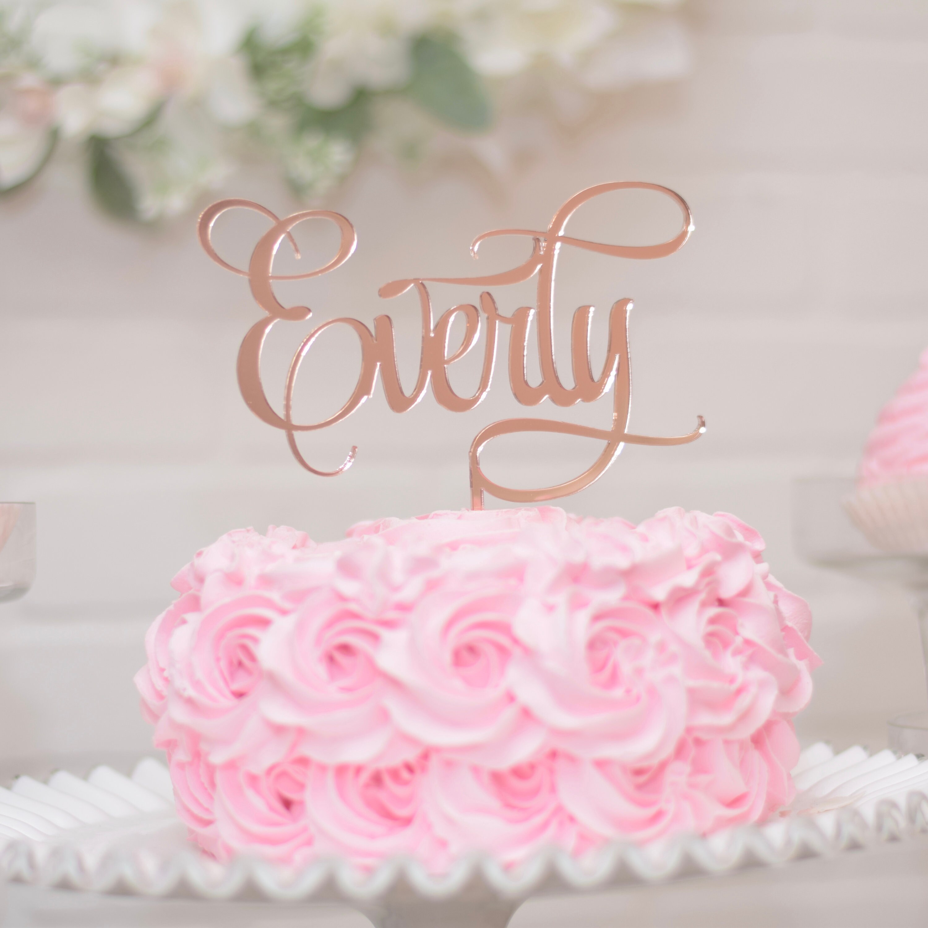Rose Gold Acrylic Name Cake Topper Custom Name Cake Topper Etsy Canada