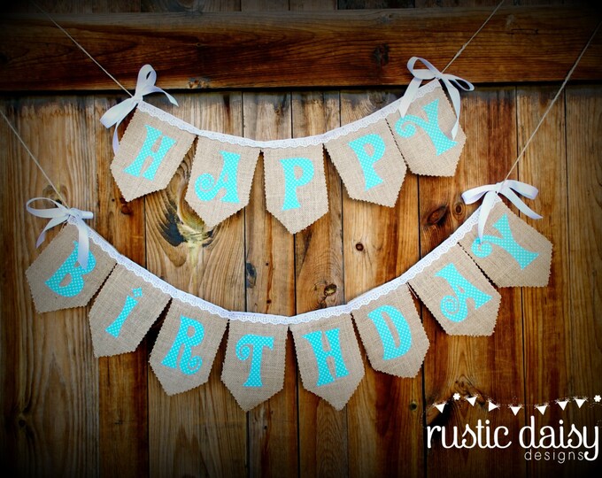 Happy Birthday Banner, Birthday Garland, Eco Friendly, Fabric Banner ...