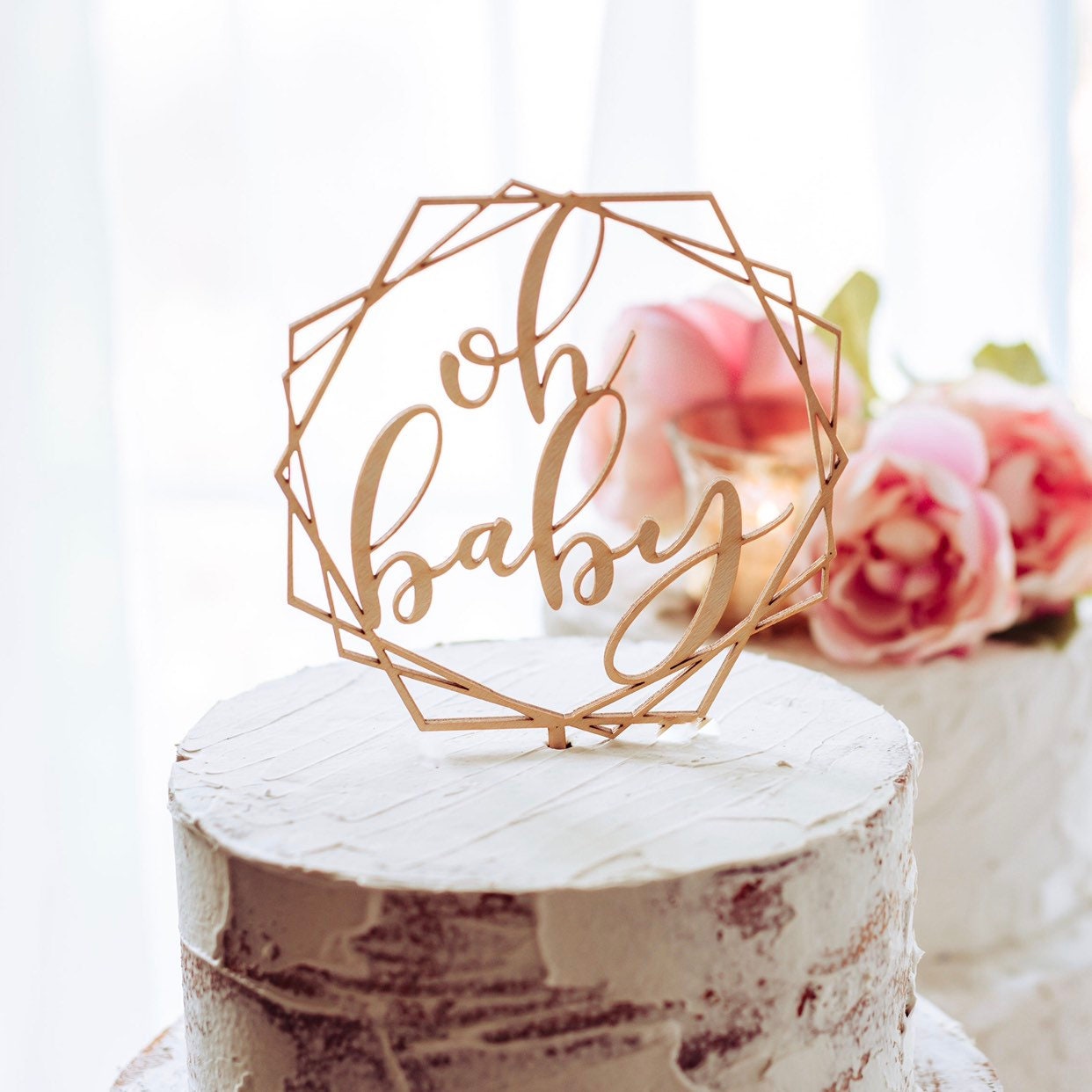 Oh Baby Cake Topper Gender Neutral Baby Shower Gender Reveal Etsy