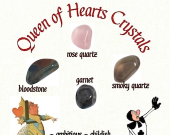 Queen of Hearts Crystals, Crystal Set for Queen of Hearts, Alice in Wonderland, Red Queen Crystals, Queen of Hearts, Crystals for a Queen