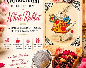 White Rabbit Loose Leaf Tea, Roses & Black Currant, Tea for Two