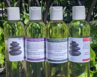 Aceite de masaje con piedras calientes y basalto, mezclas de aromaterapia, 8 oz