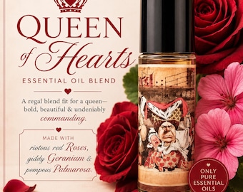 Queen of Hearts Essential Oil Perfume Blend, Rose Geranium Palmarosa