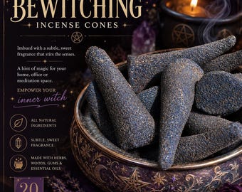 Bewitching Incense Cones, Basil, Cardamom, Blood Orange (20 Cones)