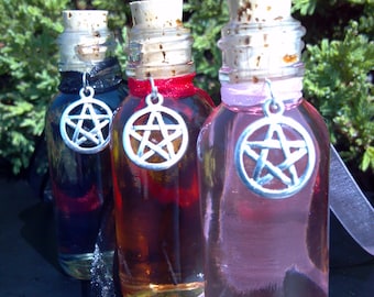 Three Sisters Oil, Samhain Oil,  Anointing Oil for Samhain, All Hallow's Eve, Day of the Dead, Three Witches Ritual Perfume Oils, Perfume