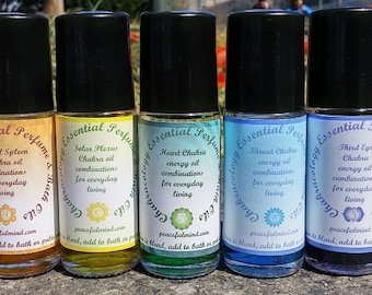 Aceites de Chakra, Set de Aceites de Chakra, Kit de Aceites de Chakra, Set de Baño de Aceite de Chakra, Kit de Aceites de Baño de Chakra, Aceites de Perfume de Chakra, Aceites Corporales de Chakra, Roll-on de Chakra