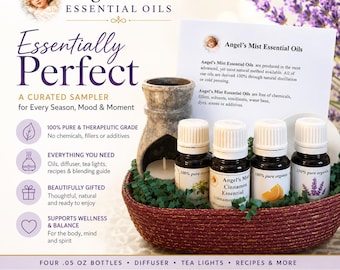 Angel's Mist Essential Oil Sampler, 100% Pure Aromatherapy Oils Kit