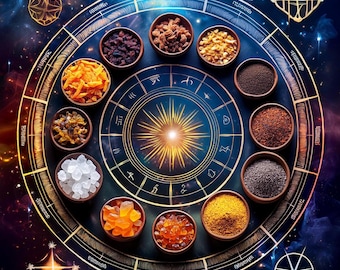 Zodiac Resin Incense, Aromatherapy for Aries, Taurus, Gemini...