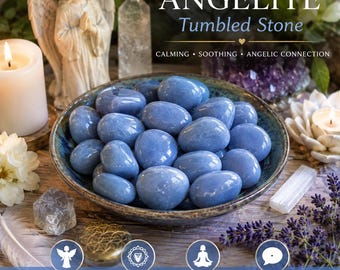 Angelite Tumbled Stone, Metaphysical Healing Crystal