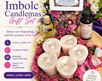 Imbolc Gift Set, Ritual Kit with Crystals, Herbs, and Blessing Oil