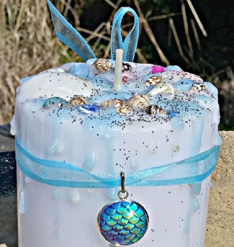 Mermaid Candle Mermaid Mermaid Candle with Pendant Scented Etsy