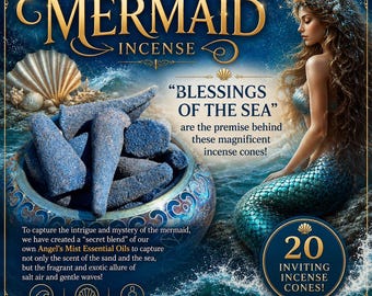 Mermaid Incense Cones, Lure of the Sea, Ocean Scent (20 Cones)