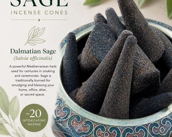 Dalmatian Sage Incense Cones, Home Cleansing