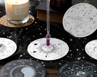 Crystal Pendulum Dowsing Board, Wicca Altar Divination Set