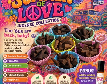 Summer of Love Incense Cones, Essential Oils, Boho Home Fragrance