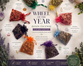 Wheel of the Year Resin Incense, Celtic Sabbat Blend (2 oz)