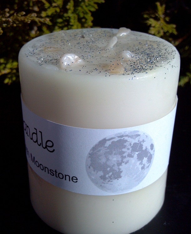 Full Moon Candle Scented Full Moon Candle with Crystal Etsy