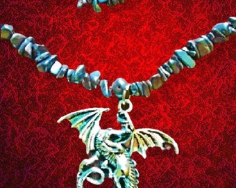 Celtic Dragon of Protection, Dragon Necklace, Hematite Protection Necklace, Celtic Dragon, Dragon of Protection, Game of Thrones, Dragon