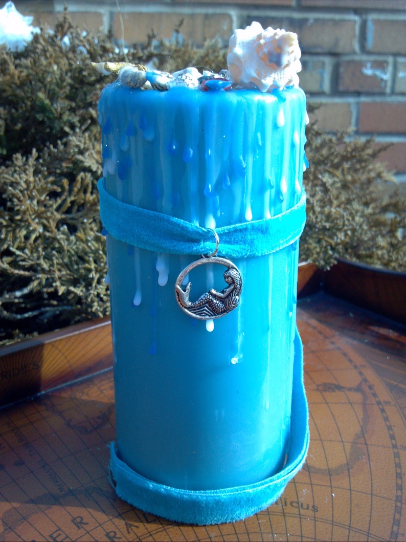 Mermaid Candle Mermaid Jewelry Mermaid Pendant Scented Etsy