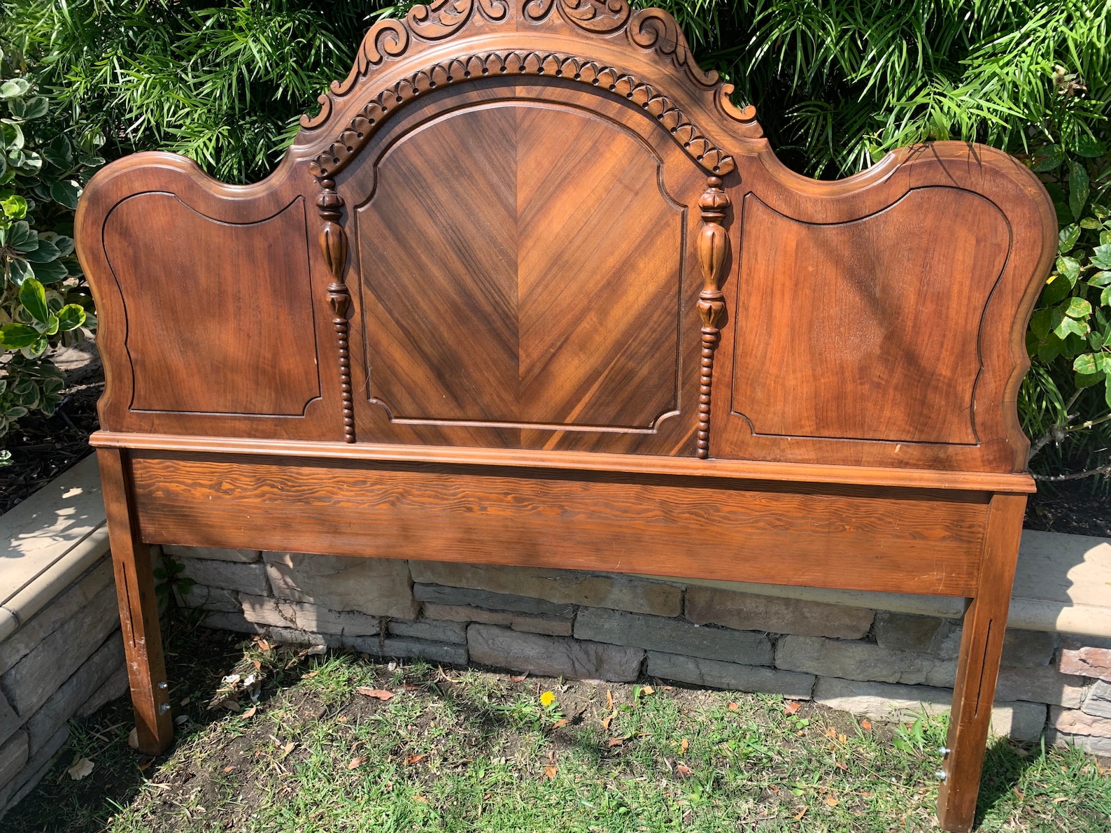 Vintage Natural Wood Full Size Headboard Bedroom Furniture Etsy