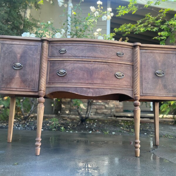 Vintage Stripped Bleached Simple Buffet farmhouse romantic BOHO style Cottage Chic Shabby Painted Furniture