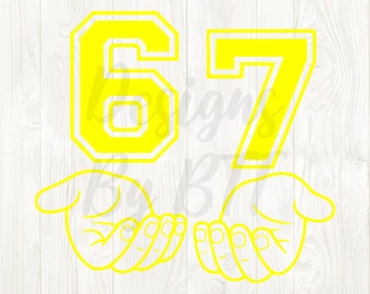 6 7 yellow png, 67 hands png svg, number 67 png, number 6 7 svg, hands 6 7 png, 67 hands digital, 6 7 sport png, sport 67, six seven hands