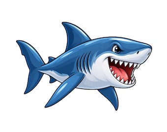 Shark PNG, Ocean Animal Clipart, Sea Life Digital Download, Wall Sign, Kids Shirt Gift