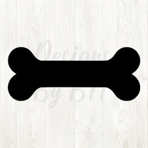 Puede incluir: Gráfico de hueso de perro negro sobre un fondo de vetas de madera blanca. El hueso tiene extremos redondeados y un centro rectangular. La imagen es adecuada para productos relacionados con mascotas.