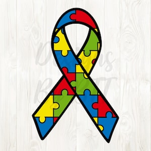 autism ribbon png, autism ribbon svg, autism awareness ribbon png, autism awareness digital download, autism awareness digital image, autism