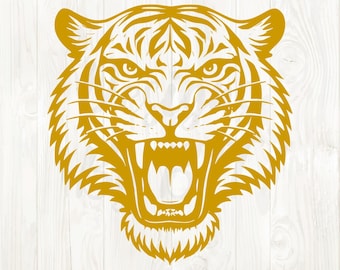 gold tiger png, gold tiger design, tiger head mascot svg, tiger head logo vector, tiger school spirit download, tiger school logo, tiger png