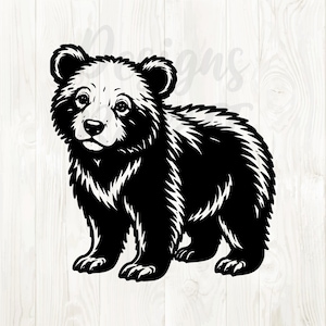 Siluetas de oseznos, SVG de osezno, oso bebé PNG, clipart de osezno, imágenes digitales de osezno, ilustración vectorial de osezno, diseño de osezno