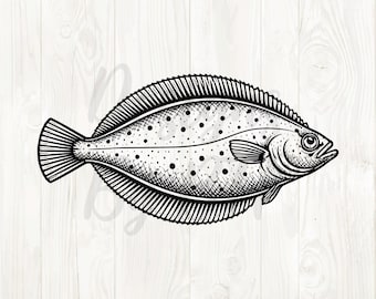 ヒラメ PNG、ヒラメ SVG、ヒラメ デジタル画像、ヒラメ釣りシルエット、魚 デジタルダウンロード、魚 ベクトル、魚 クリップアート 黒、PNG