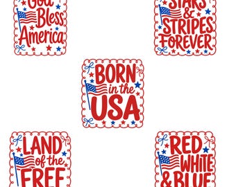 Patriotic PNG Bundle, 4th of July American Flag Shirt Sublimation Designs, Digital, Transparent Background, Commercial Use, Instant Download