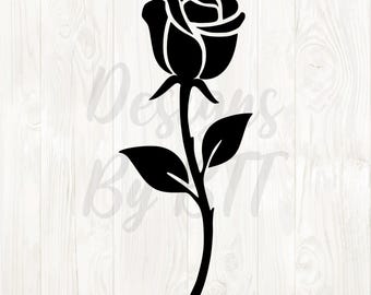 rose with stem svg, rose png download, rose vector png svg, rose digital download, simple rose outline, rose design, rose clipart png, roses
