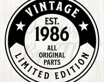 1986 svg png, 1986 svg, 1986 png, 1986 clip art, 1986 birthday svg, 1986 birthday png, 1986 svg file, est 1986 svg, born in 1986 svg, 1986