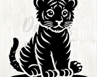 赤ちゃんトラ svg、赤ちゃんトラ png、赤ちゃんトラ クリップ アート、トラの子 svg、トラの子 png、トラのデジタル ダウンロード、かわいいトラのクリップ アート ベクター、トラ