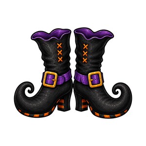 Häxstövlar PNG, Halloween Clipart, Holiday Shirt Design, Häxa Gåva, Maskeradfest Nedladdning, Spooky Season, Höst Sublimering Tryckbild