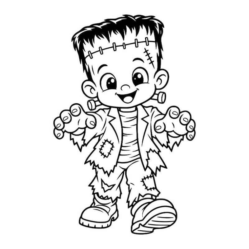 Easy Frankenstein Drawing - Etsy