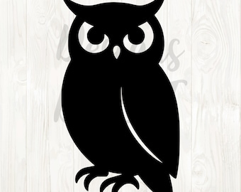 owl silhouette svg file, owl silhouette, owl digital download, silhouette owl, black owl svg, digital owl, simple owl clipart, owl download