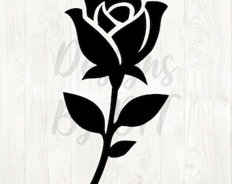 rose svg, rose png, rose silhouette svg, rose clipart png, rose with stem svg, rose png download, rose vector, rose digital download, roses