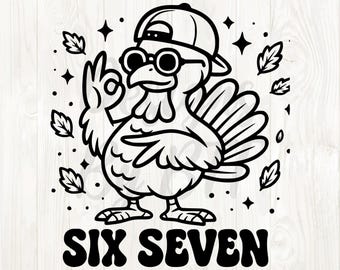 six seven fall png, 6 7 Thanksgiving svg, Thanksgiving 6 7 meme png, 67 Thanksgiving turkey, six seven turkey design, 6 7 turkey svg, png 67