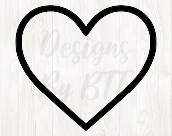 corazón abierto SVG, corazón abierto PNG, contorno de corazón SVG, contorno de corazón PNG, corazón simple SVG, corazón simple clipart, descarga digital de corazón, corazones