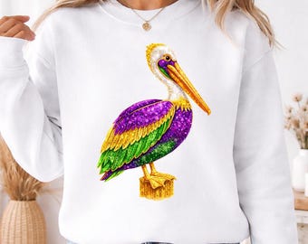 pelican mardi gras png, mardi gras pelican clipart, mardi gras pelican digital, mardi gras pelican, mardi gras animal clipart, retro pelican
