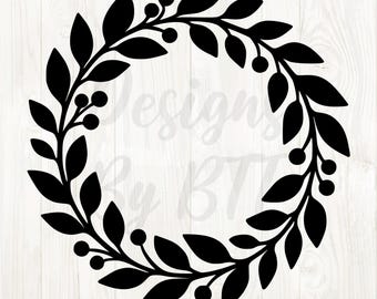 wreath svg file, wreath png file, wreath outline, wreath clipart, wreath digital download, wreath vector image, svg files wreath, wreath png