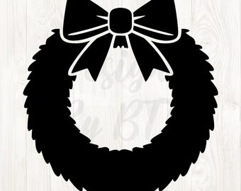 wreath silhouette, Christmas wreath svg silhouette, Christmas wreath png clipart, wreath digital file, wreath vector, wreath clip art, png