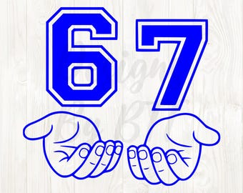 blue 67 png, sports 67 svg png, 67 hands svg, 67 varsity png, 67 varsity numbers png, 67 sports png, 6 7 sport png, six seven sports logo