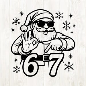 zes zeven kerstman svg, kerstman zes zeven png, 67 meme Christmas png, 67 kerstman svg, kerstman 67 digitaal, kerstman 67 afbeelding, kerstman 67 png, 67 svg