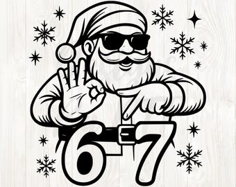 six seven Santa svg, Santa Claus six seven png, 67 meme Christmas png, 67 Santa svg, Santa 67 digital, Santa 67 image, Santa 67 png, 67 svg