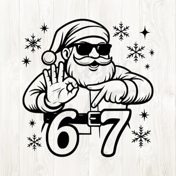 シックスセブンサンタsvg、サンタクロースシックスセブンpng、67ミーム
